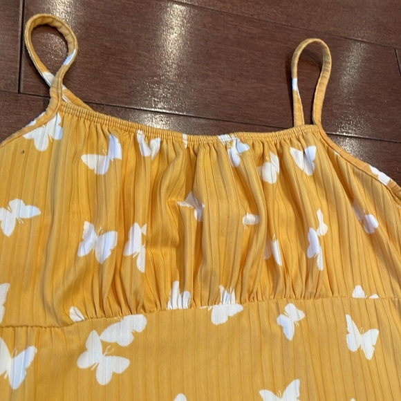 Yellow Butterfly Print Dress - Picture 2 of 7